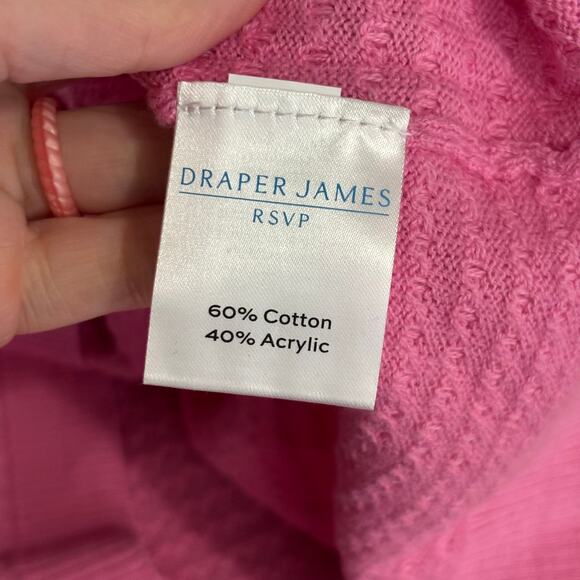 Draper James Cardigan Sweater Womens XL Pink Waffle Textured Clip Dot‎ NEW $58 - Picture 12 of 13